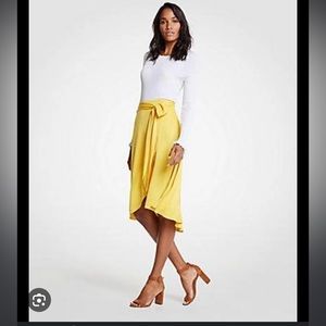 Ann Taylor Tie Waist Wrap Maxi Skirt In Sunny Day size 6